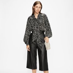 Ted baker printed black and white blouse